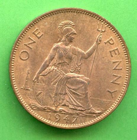 UK One Penny  Coin 1947