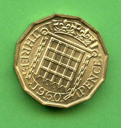 U.K.1960  Three Pence Coin