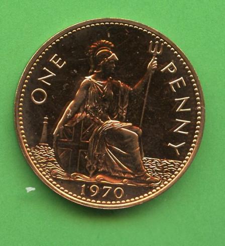 U.K. 1970 Penny Coin