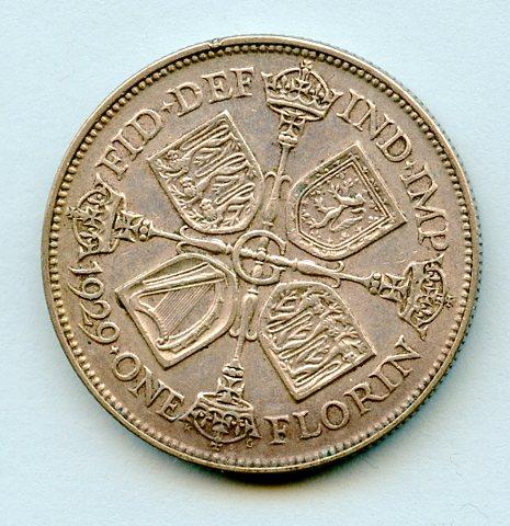 U.K. 1929 Florin Coin