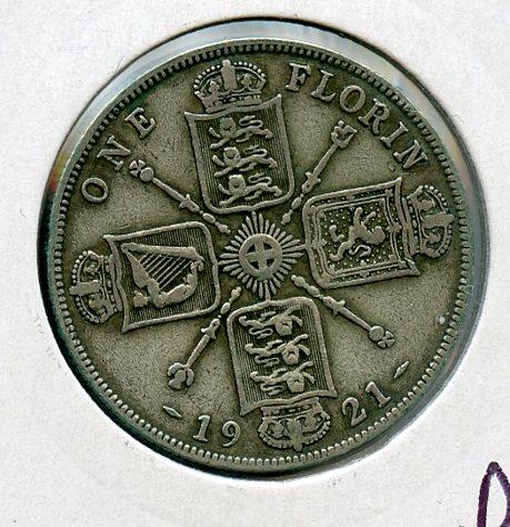 U.K.  Florin Coin 1921