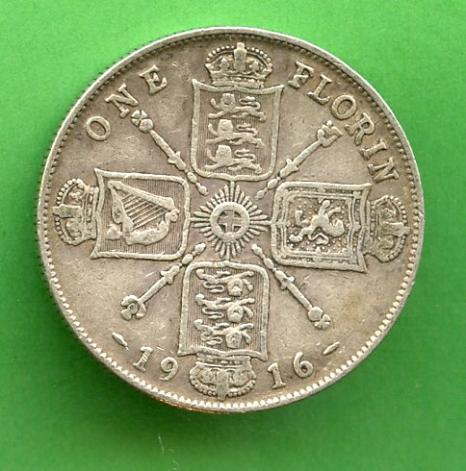 U.K. 1916 Florin Coin