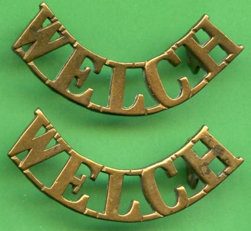 Pair of Welch Regiment.Shoulder Title Badges