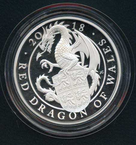UK Silver Proof £10 Coin The Queen’s Beasts The Red Dragon of Wales