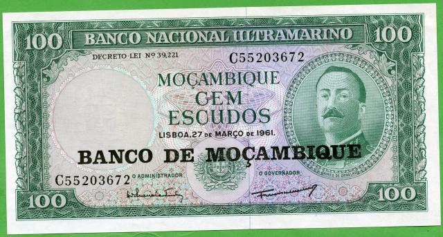 Mozambique, 100 Escudos Banknote 1961