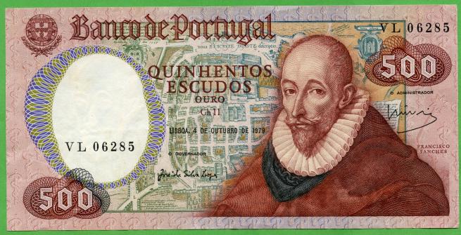 Portugal 500 Escudos Banknote 1984