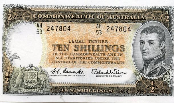 Australia 10 Shilling Banknote 1961-65