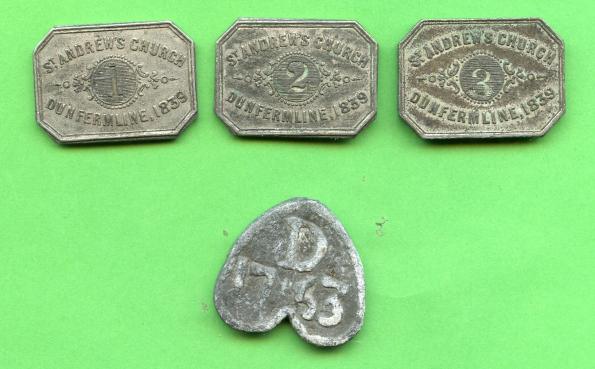 Set of  St Andrews Church Dunfermline Church Communion Tokens