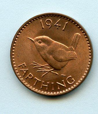 UK George VI 1941 Farthing Coin