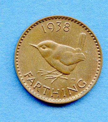 UK George VI 1938 Farthing Coin