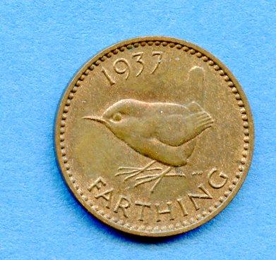 UK George VI 1937 Farthing Coin