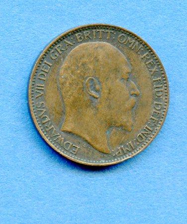 UK Edward VII  1907 Farthing Coin