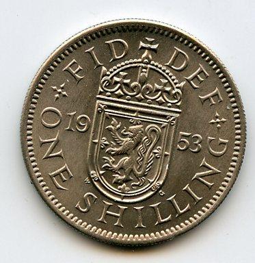 U.K. 1953  Shilling Coin