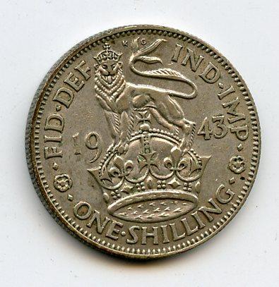 U.K. 1943  George VI Shilling Coin