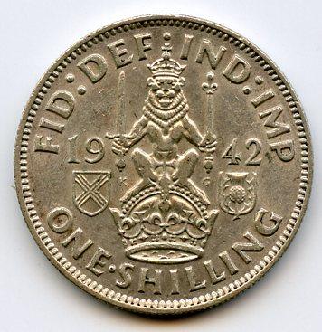 U.K. 1942  George VI Shilling Coin