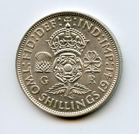 UK 1941 George VI Florin Coin