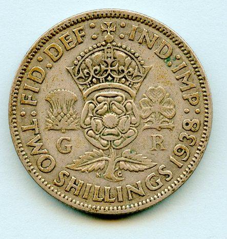 UK 1938 George VI Florin Coin