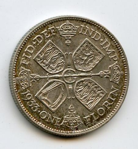 UK 1933 George V Florin Coin