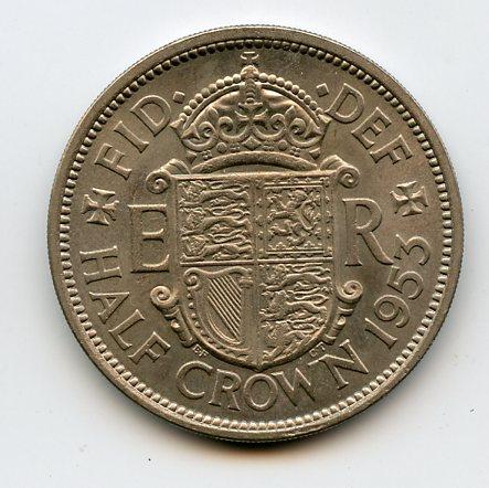 U.K. 1953 Queen Elizabeth II Half Crown Coin