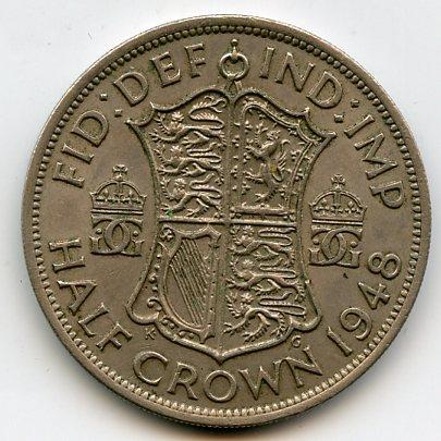 U.K. 1948 George VI Half Crown Coin