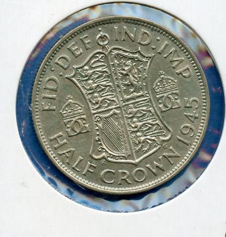 U.K. 1945 George VI Half Crown Coin