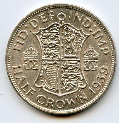 U.K. 1939 George VI Half Crown Coin