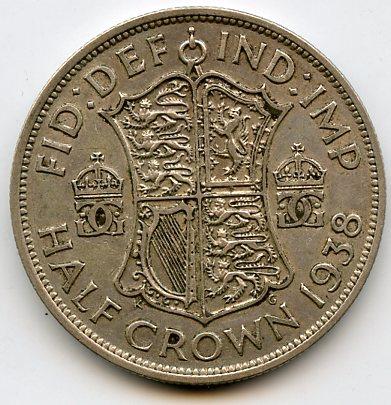 U.K. 1938 George VI Half Crown Coin