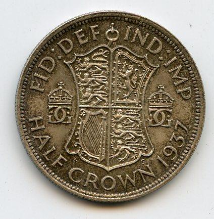 U.K. 1937 George VI Half Crown Coin