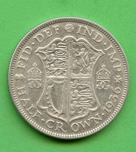U.K. 1936 George V Half Crown Coin