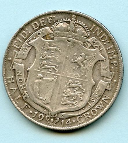 U.K. 1914 George V Half Crown Coin