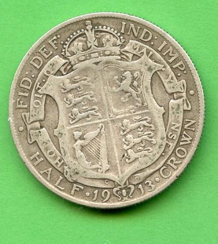 U.K. 1913 George V Half Crown Coin