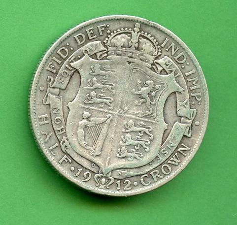 U.K. 1912 George V Half Crown Coin