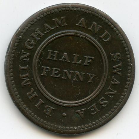 1811 Birmingham & Swansea  Rose Copper Company Halfpenny Token