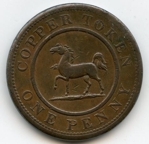 Birmingham & South Wales One  Penny  Copper Token Dated 1812