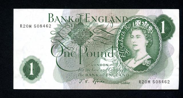 Bank of England £1 One Pound Note  Replacement Issue February 1967