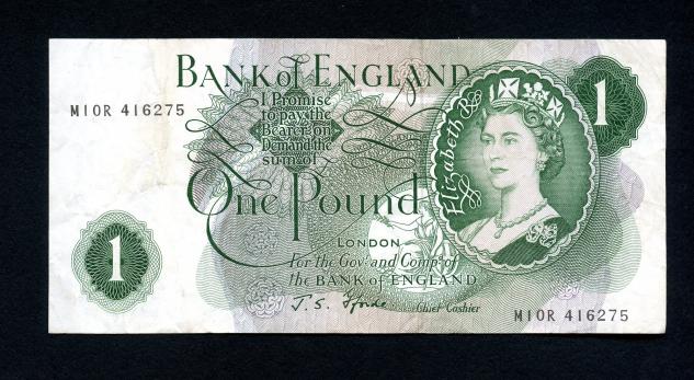Bank of England £1 One Pound Note  Replacement Issue February 1967