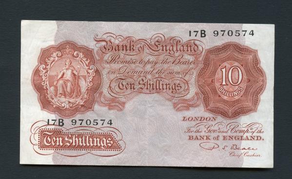 Bank of England Ten Shillings Note  March 1950