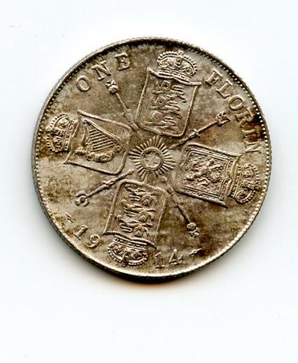 UK 1914 George V Florin Coin