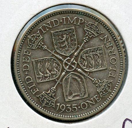 UK 1935  George V  Florin Coin