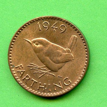 UK George VI  1949 Farthing Coin