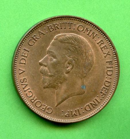 UK  1929 George V One Penny Coin
