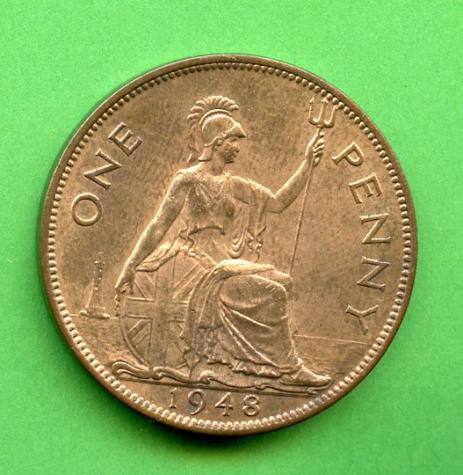 UK  1948 George VI One Penny Coin