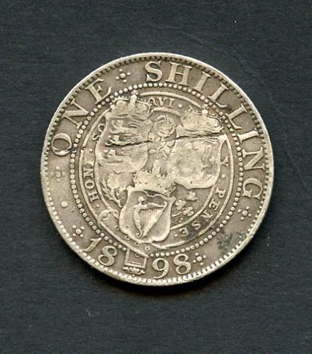 U.K. 1898 Queen Victoria Shilling Coin
