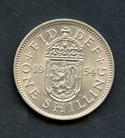 U.K. 1954  Shilling Coin Queen Elizabeth II