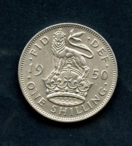 U.K. 1950 George VI Shilling Coin