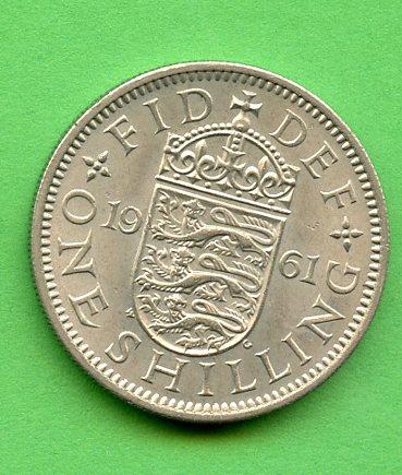 U.K. 1961  Shilling Coin Queen Elizabeth II