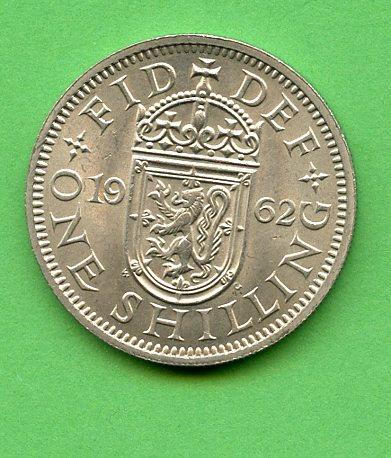 U.K. 1962  Scottish Shilling Coin Queen Elizabeth II