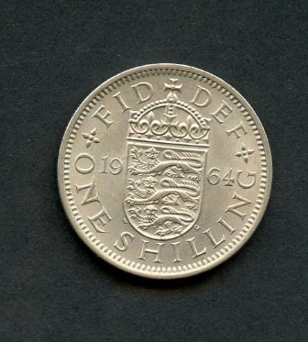 U.K. 1964  Shilling Coin Queen Elizabeth II