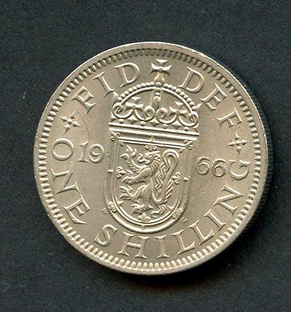 U.K. 1966  Shilling Coin Queen Elizabeth II