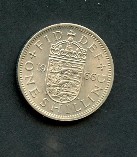 U.K. 1966  Shilling Coin Queen Elizabeth II